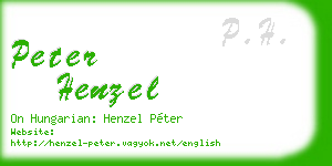 peter henzel business card